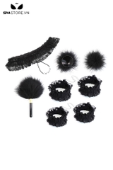 SMT1599 - Bộ đồ 5 món trói tay chân, quần lót, roi và dán ngực