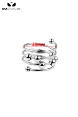 SMT622 - Vòng đeo dương vật inox có bi hình lo xo với 4 size