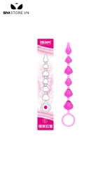SMT881 - Anal plug hậu môn silicon dạng chuỗi ngọc trong suốt