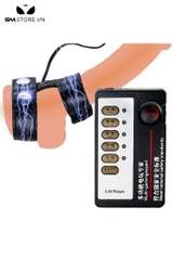 SMT2475 - Vòng đeo dương vật bằng da PU kèm chế độ sốc điện