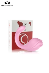 SMT2329 - Trứng rung hình con cá heo hồng 2 đầu điều khiển xa dài 16cm