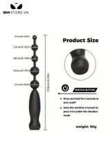 SMT1351 - Đồ chơi hậu môn có 10 chế độ rung silicon dẻo dài 230mm