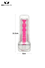 SMT1460 - Cốc thủ dâm silicon mềm trong suốt phát sáng dài 215mm