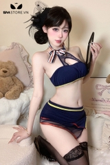 SMS654 - Trang phục tiếp viên cosplay áo ngực và váy tam giác