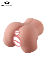 SMT2752 - Mông giả nguyên khối silicon lỗ âm đạo và hậu môn dài 14cm
