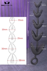 SMT2959 - Đồ chơi hậu môn silicon với chuỗi hạt mở dài 29cm