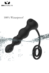 SMT1567 - Máy rung hậu môn có 10 tần số mix vòng đeo dương vật