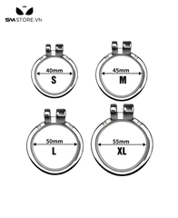 SMG045 - Phụ kiện khóa dương vật vòng cong inox có 4 kích cỡ