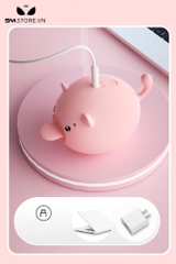 SMT647 - Lưỡi rung silicon hình con lợn màu hồng với 10 chế độ rung