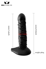 SMT2445 - Dương vật giả silicon dính tường có vân chéo dài 22cm