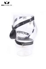 SMT2140 - Đai trinh tiết da PU có vòng khóa chân có nút điều chỉnh