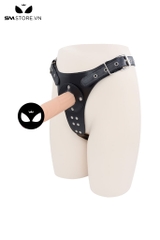 SMT1616 - Dương vật giả silicon có quần dài đính đinh tán có 2 size