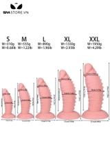 SMT2873 - Dương vật giả khủng lồ silicon có gai nổi có 5 size