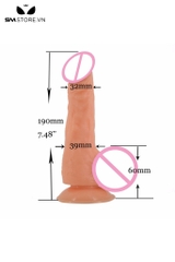 SMT2895 - Dương vật giả silicon dài 19cm có bìu và dính tường