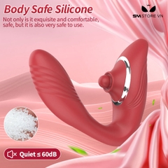 SMT2015 - Máy rung hạt xoay silicon có 9 tần số sạc điện dài 12.8cm