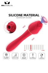 SMT2818 - Máy rung hút hình bông hoa hồng sạc điện dài 198mm