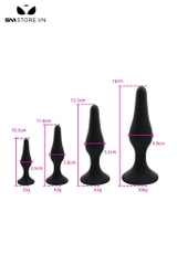 SMT1263 - Phích cắm hậu môn bằng silicon mềm mại màu đen có 3 size