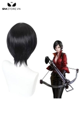SMP155 - Tóc giả ngắn anime cosplay kiểu bob dài 32cm màu đen
