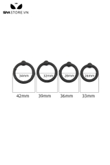 SMT895 - Bộ 4 vòng đeo dương vật có bi làm bằng silicon màu đen