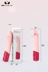 SMT1960 - Máy rung đầu dương vật hồng bằng silicon dài 18cm