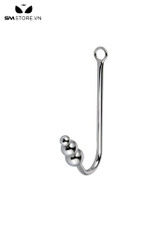SMT449 - Anal hook  gắn 3 bi chất liệu kim loại dài 368mm màu trắng