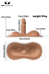SMT3476 - Dương vật giả rung kích thích 3 điểm có đế điều khiển từ xa