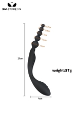 SMT1668 - Đồ chơi hậu môn silicon 2 đầu chuỗi anal beads dài 21cm