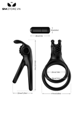 SMT2449 - Vòng đeo dương vật tai thỏ có rung silicon đường kính 3cm