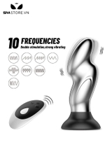 SMT1261 - Butt plug hậu môn inox có 10 tần số rung dài 137mm