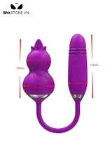 SMT2759 - Máy rung thụt liếm 2 đầu hình quả bầu có 10 tần số