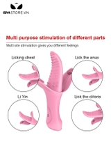 SMT1487 - Lưỡi rung tình yêu chất liệu silicon có gai hồng dài 16cm