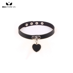 SMP098 - Vòng cổ chocker trái tim đặc với chất liệu da PU