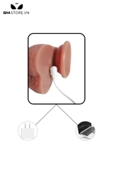 SMT271 - Dương vật giả rung thụt silicon điều khiển từ xa màu da