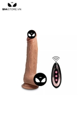 SMT271 - Dương vật giả rung thụt silicon điều khiển từ xa màu da