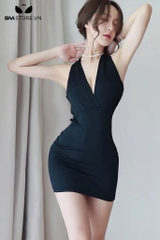SMS719 - Váy body cực ngắn bó sát quyến rũ với cổ chữ V hở lưng