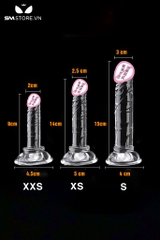 SMT840 - Dương vật dildo silicon với 7 size màu trắng