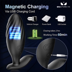 SMT2354 - Máy rung hậu môn kèm sốc điện điều khiển từ xa có 10 tần số