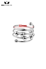 SMT622 - Vòng đeo dương vật inox có bi hình lo xo với 4 size