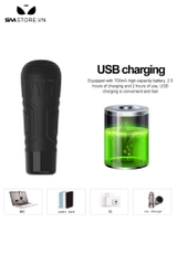 SMT2371 - Cốc thủ dâm silicon rung 12 chế độ sạc điện dài 23cm