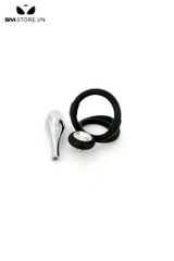 SMT2333 - Vòng đeo dương vật silicon mix phích cắm hậu môn inox