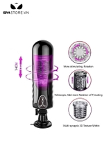 SMT596 - Cốc thủ dâm silicon gắn tường thụ động màu đen dài 27cm