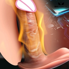 SMT1625 - Dương vật giả silicon gân nổi chế độ sưởi ấm điểu khiển xa