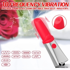 SMT1319 - Trứng rung thỏi son môi silicon dài 13cm có 10 tần số