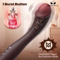 SMT1845 - Máy rung 10 tần số đầu dương vật silicon dài 21cm