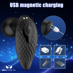SMT1380 - Máy rung hậu môn silicon có 9 tần số rung và xoay 360 độ