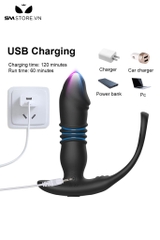 SMT984 - Máy rung hậu môn mix vòng đeo dương vật có 7 tần số thụt