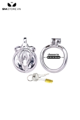 SMT612 - Khóa dương vật inox hình âm đạo giả với 4 size kèm chìa khóa