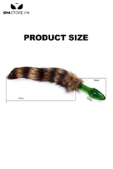 SMT1683 - Đuôi cáo cosplay với phích cắm thủy tinh dài 37cm