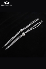 SMT1397 - Ball gag với dây ngọc trai trắng có đường kính 3 và 4cm