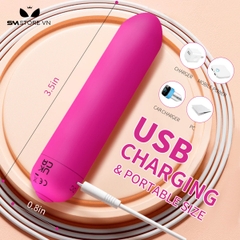 SMT1013 - Trứng rung mini silicon điều khiển từ xa dây sạc USB dài 9cm